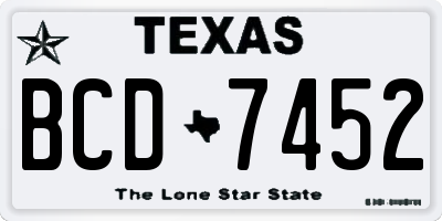 TX license plate BCD7452
