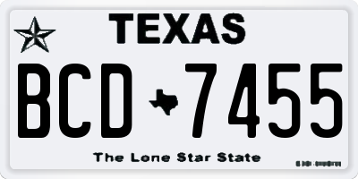TX license plate BCD7455