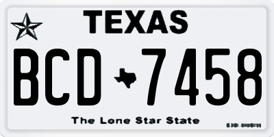 TX license plate BCD7458