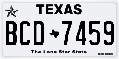TX license plate BCD7459