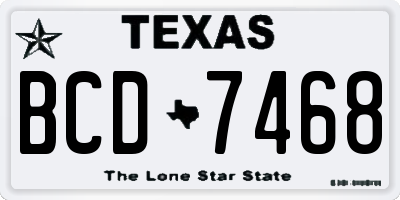 TX license plate BCD7468