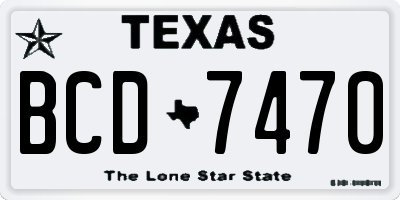 TX license plate BCD7470
