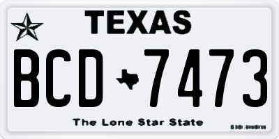 TX license plate BCD7473