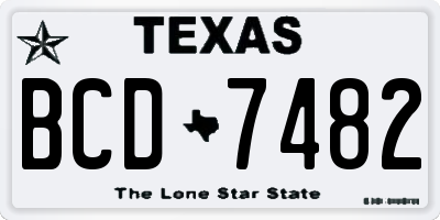TX license plate BCD7482