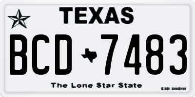 TX license plate BCD7483