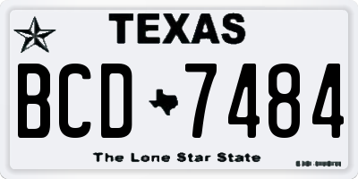 TX license plate BCD7484