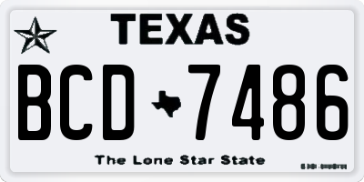 TX license plate BCD7486
