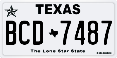 TX license plate BCD7487