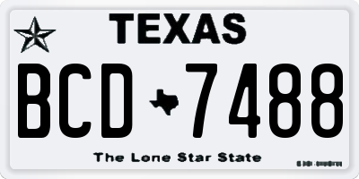 TX license plate BCD7488