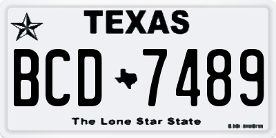 TX license plate BCD7489