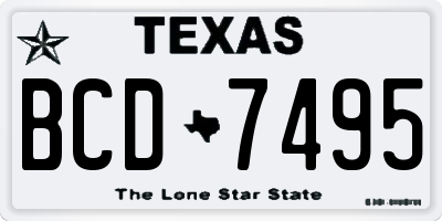 TX license plate BCD7495