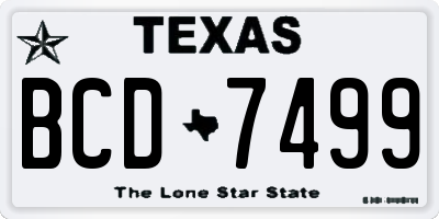 TX license plate BCD7499