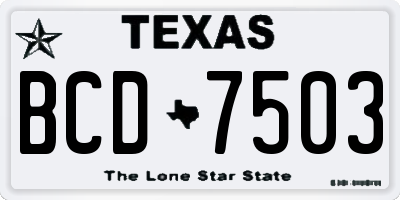 TX license plate BCD7503