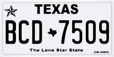 TX license plate BCD7509