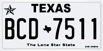 TX license plate BCD7511