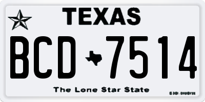 TX license plate BCD7514