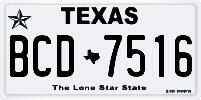 TX license plate BCD7516