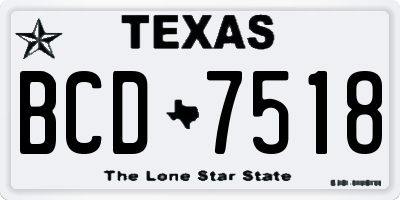 TX license plate BCD7518