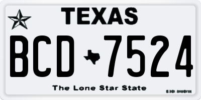 TX license plate BCD7524