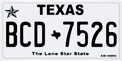 TX license plate BCD7526