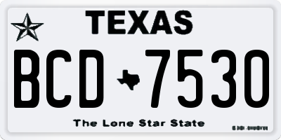 TX license plate BCD7530