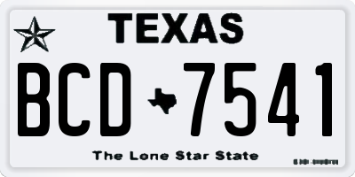 TX license plate BCD7541