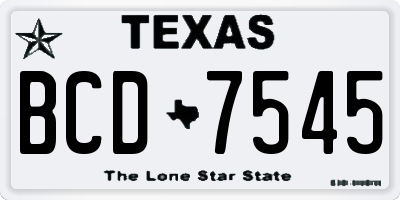 TX license plate BCD7545