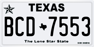 TX license plate BCD7553