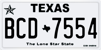 TX license plate BCD7554