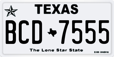 TX license plate BCD7555