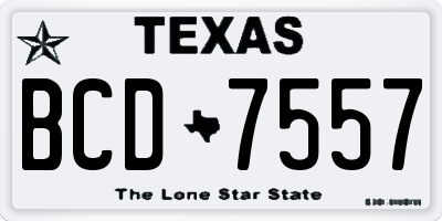 TX license plate BCD7557