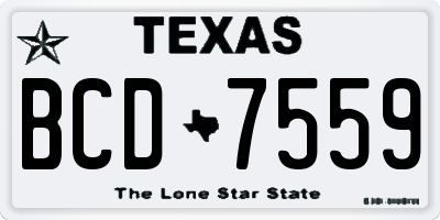 TX license plate BCD7559