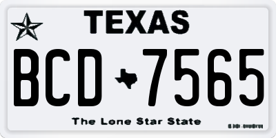 TX license plate BCD7565