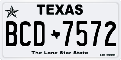 TX license plate BCD7572