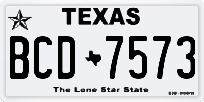 TX license plate BCD7573