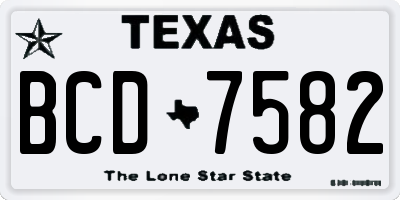 TX license plate BCD7582