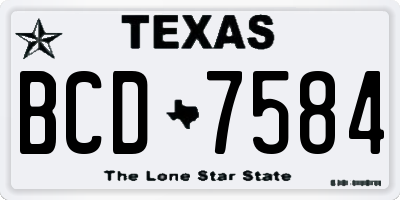 TX license plate BCD7584