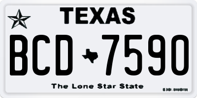 TX license plate BCD7590