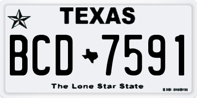 TX license plate BCD7591