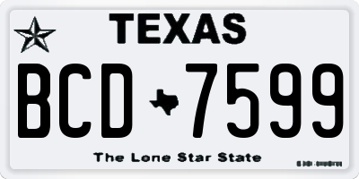 TX license plate BCD7599