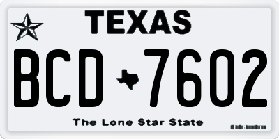 TX license plate BCD7602