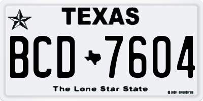 TX license plate BCD7604