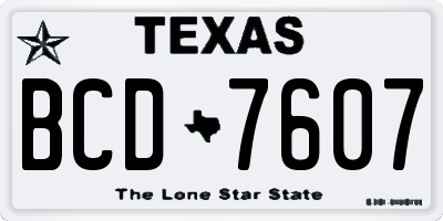 TX license plate BCD7607