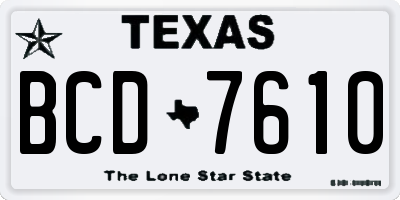 TX license plate BCD7610