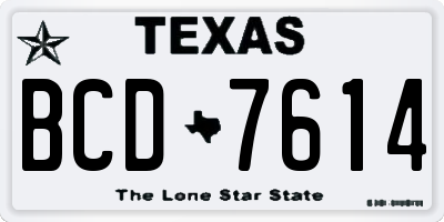 TX license plate BCD7614