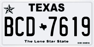 TX license plate BCD7619