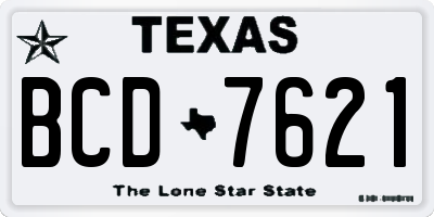 TX license plate BCD7621