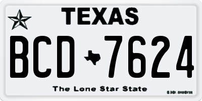 TX license plate BCD7624