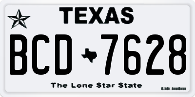 TX license plate BCD7628