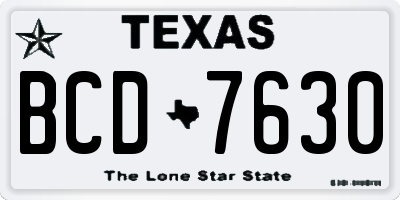 TX license plate BCD7630